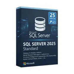 Microsoft SQL Server 2025 Standard 25 CAL Użytkownika – natychmiastowa dostawa email, wsparcie w jęz. polskim