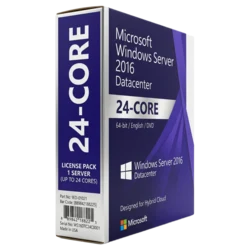 Windows Server 2016 Datacenter 24-Core — pudełko produktowe widok boczny 24-CORE