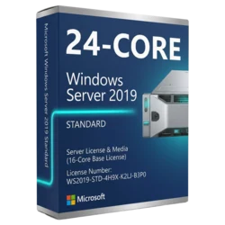 Windows Server 2019 Standard 24-Core — pudełko produktowe widok boczny 24-CORE