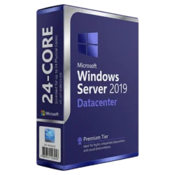 Windows Server 2019 Datacenter 24-Core — pudełko produktowe widok boczny 24-CORE