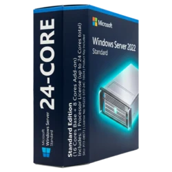 Windows Server 2022 Standard 24-Core — pudełko produktowe widok boczny 24-CORE