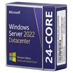 Windows Server 2022 Datacenter 24-Core — pudełko produktowe widok boczny 24-CORE