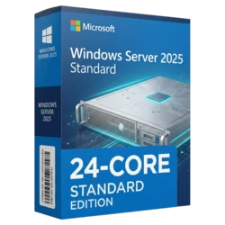 Windows Server 2025 Standard 24-Core — pudełko produktowe widok boczny 24-CORE