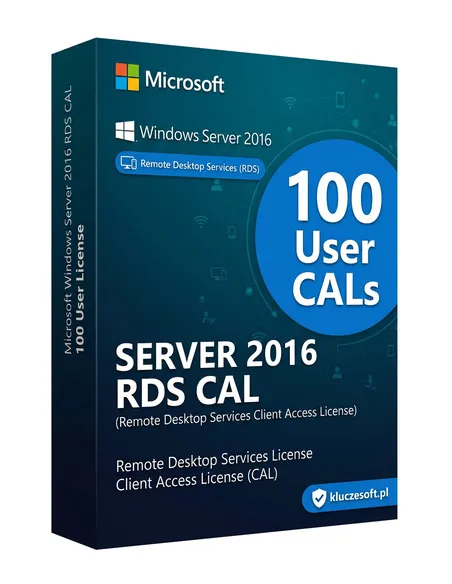 Microsoft Windows Server 2016 RDS 100 CAL Użytkownika klucz