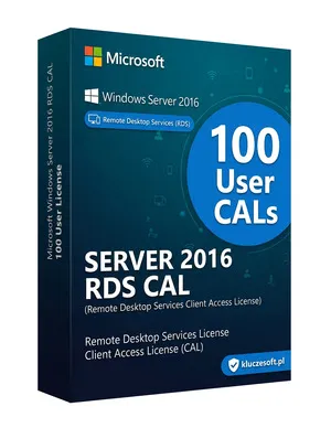 Microsoft Windows Server 2016 RDS 100 CAL Użytkownika klucz licencyjny