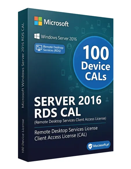 Microsoft Windows Server 2016 RDS 100 CAL Urządzenia klucz