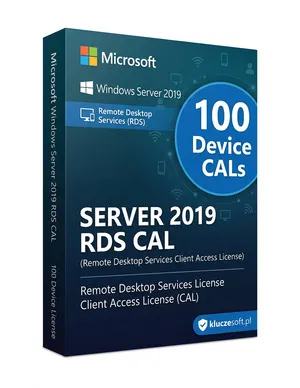 Microsoft Windows Server 2019 RDS 100 CAL Urządzenia klucz licencyjny