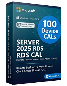 Microsoft Windows Server 2025 RDS 100 CAL Urządzenia klucz