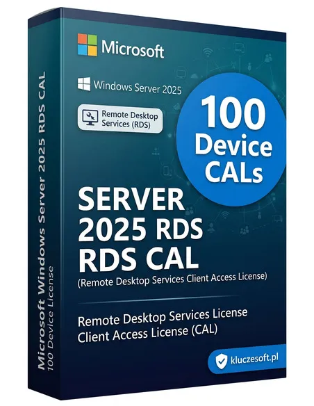 Microsoft Windows Server 2025 RDS 100 CAL Urządzenia klucz