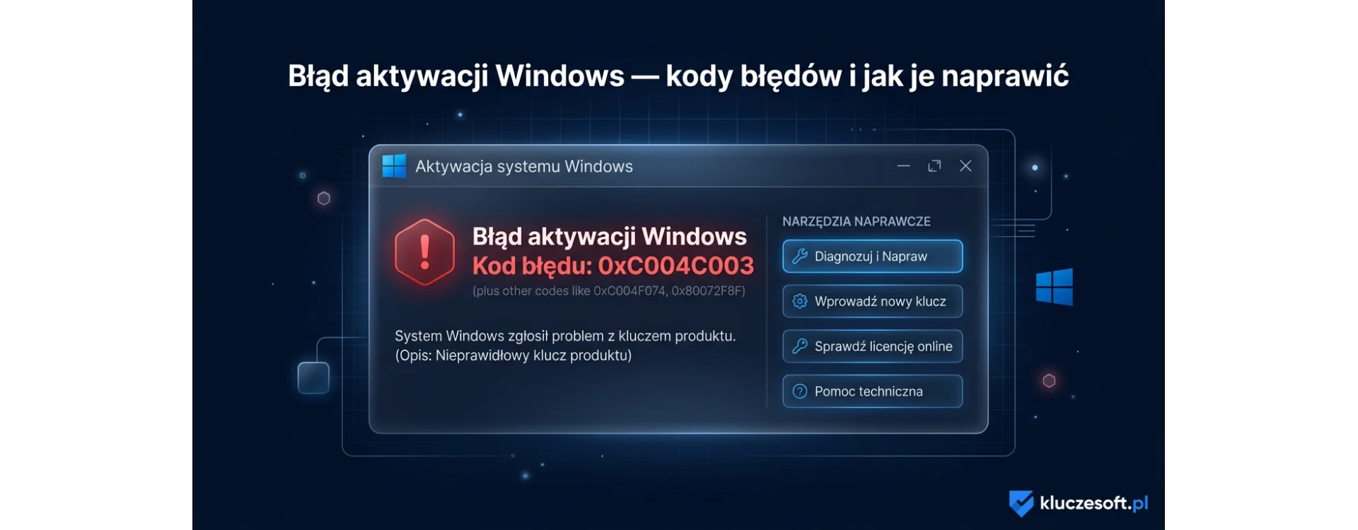 Błąd aktywacji Windows — kody błędów i jak je naprawić