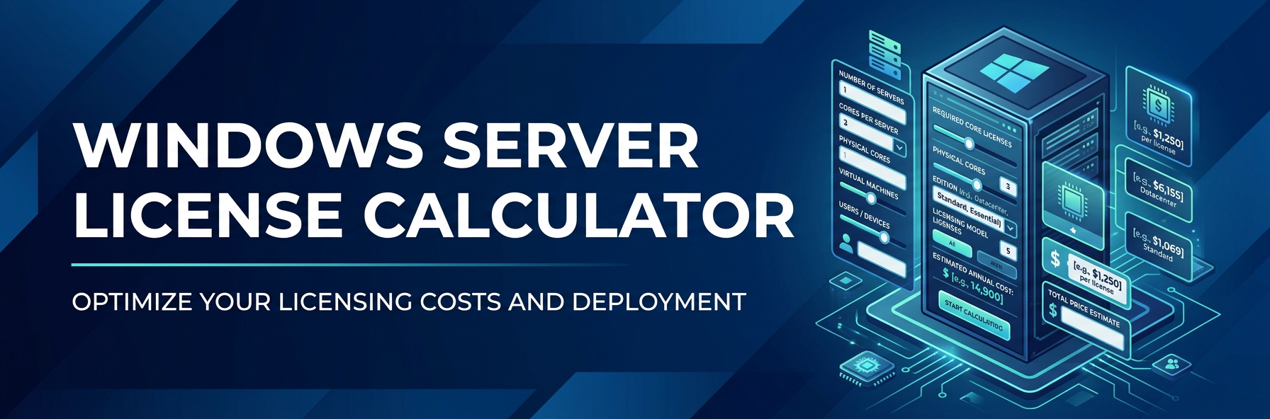 Kalkulator licencji Windows Server — oblicz ile potrzebujesz [2026]