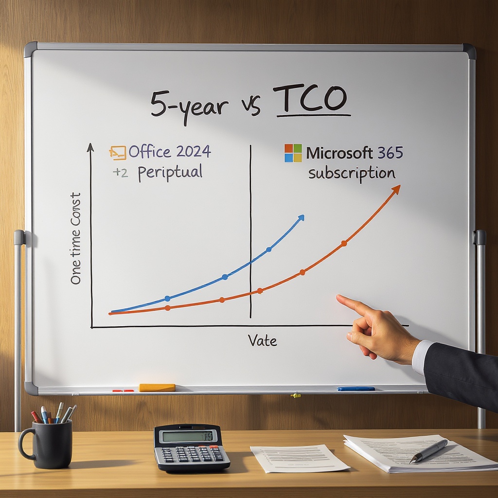 Office 2024 vs Microsoft 365 dla firmy — pełna kalkulacja TCO 5 lat
