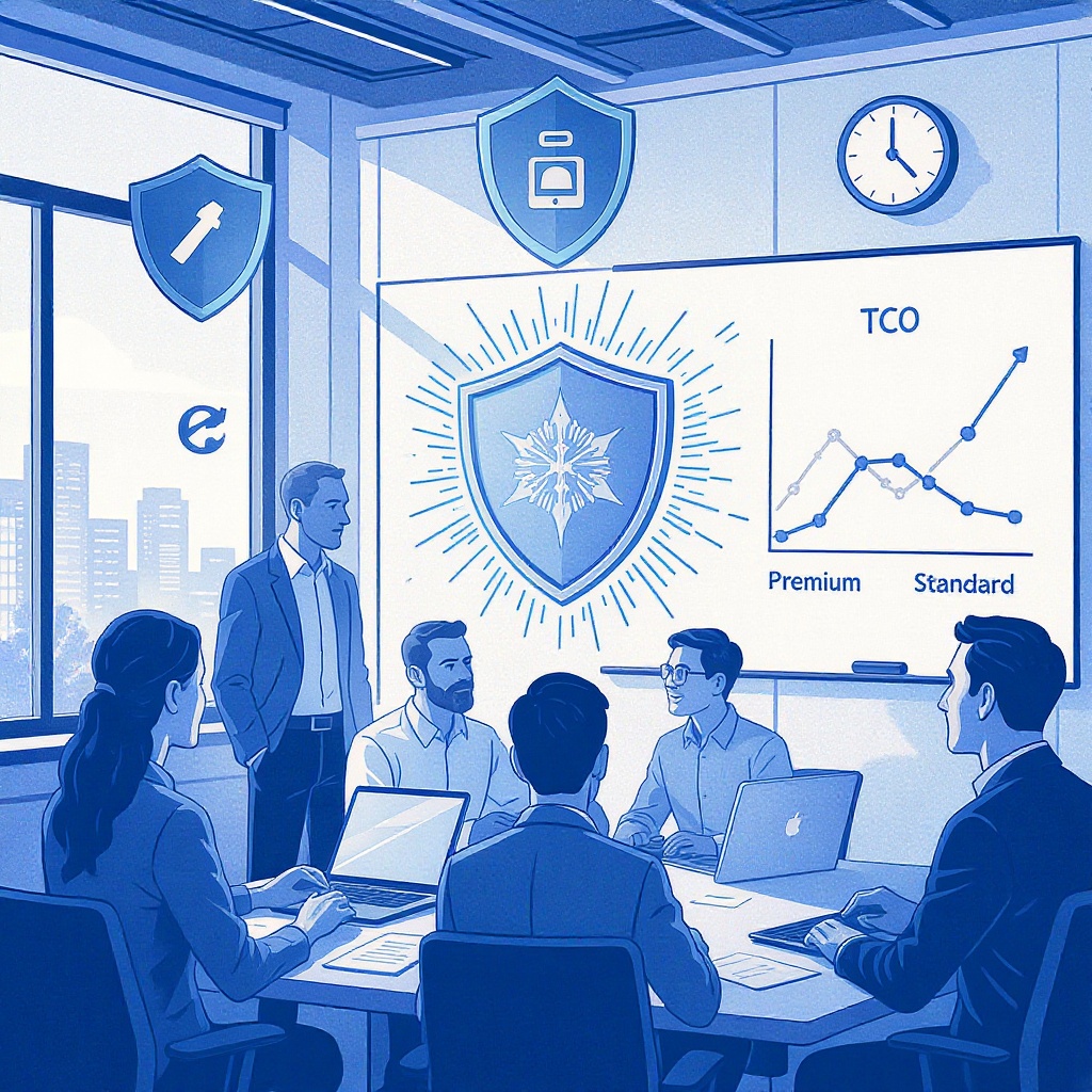 Microsoft 365 Business Premium dla 25 osób — TCO 3-letni vs Standard